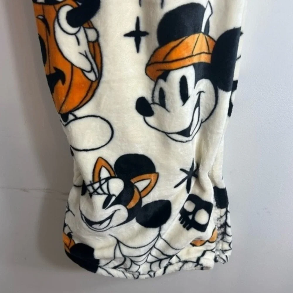 Disney Mickey Minnie Mouse Halloween Fleece Blanket Throw NEW Plush Orange Black